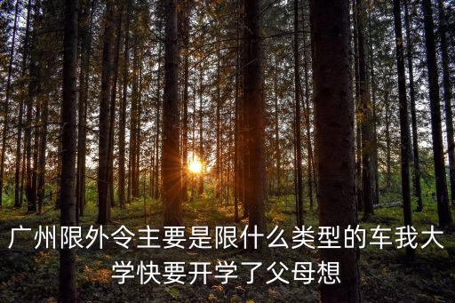 廣州限外令主要是限什么類型的車我大學(xué)快要開學(xué)了父母想