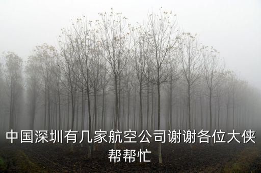 中國深圳有幾家航空公司謝謝各位大俠幫幫忙