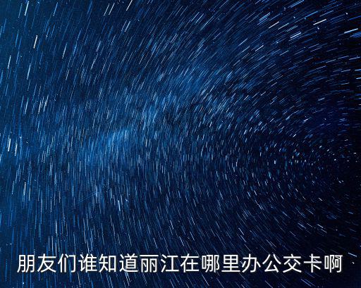 朋友們誰知道麗江在哪里辦公交卡啊