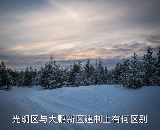 光明區(qū)與大鵬新區(qū)建制上有何區(qū)別