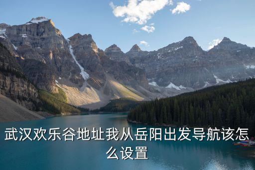 武漢歡樂谷地址我從岳陽出發(fā)導航該怎么設置