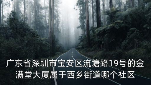 廣東省深圳市寶安區流塘路19號的金滿堂大廈屬于西鄉街道哪個社區