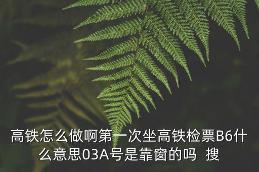 高鐵怎么做啊第一次坐高鐵檢票B6什么意思03A號是靠窗的嗎  搜