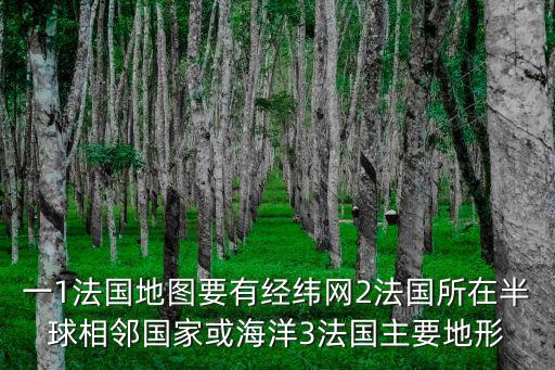 一1法國地圖要有經(jīng)緯網(wǎng)2法國所在半球相鄰國家或海洋3法國主要地形
