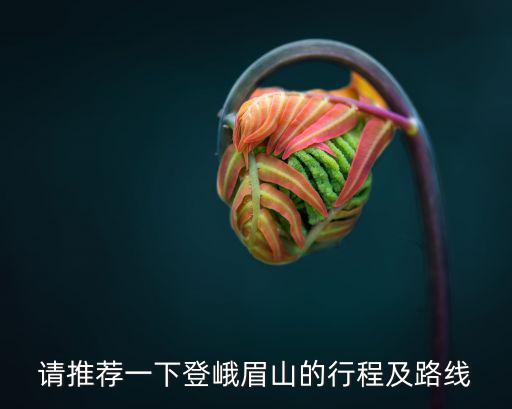 請推薦一下登峨眉山的行程及路線