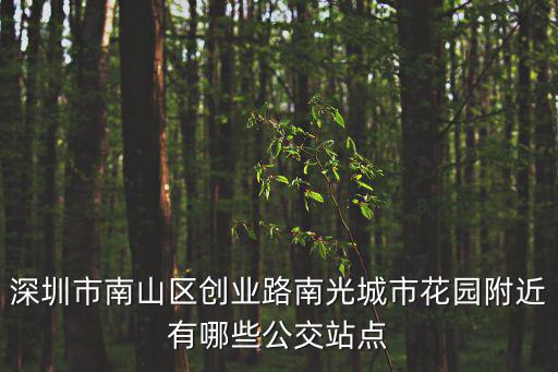 深圳南光城市花園，深圳市南山區創業路南光城市花園附近有哪些公交站點