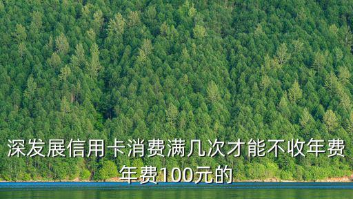 深發展信用卡消費滿幾次才能不收年費年費100元的