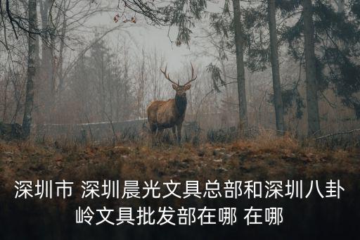 深圳市 深圳晨光文具總部和深圳八卦嶺文具批發部在哪 在哪