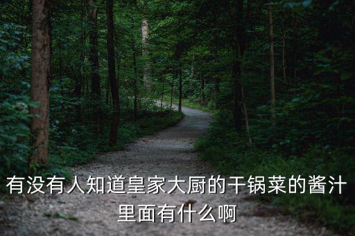 有沒有人知道皇家大廚的干鍋菜的醬汁里面有什么啊