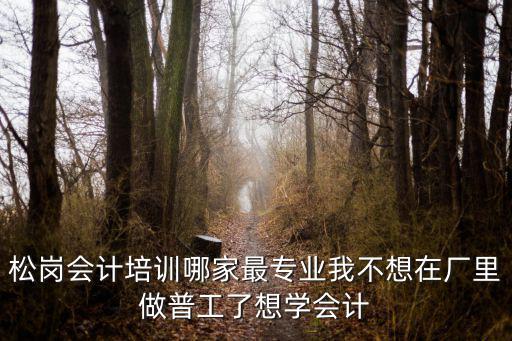 松崗會計培訓哪家最專業我不想在廠里做普工了想學會計