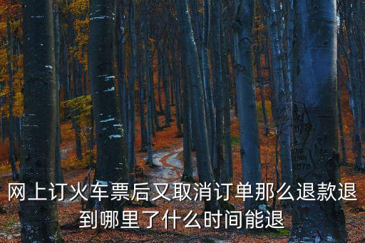 網上訂火車票后又取消訂單那么退款退到哪里了什么時間能退
