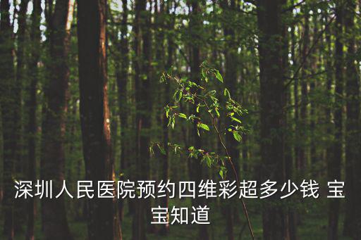 深圳人民醫(yī)院預(yù)約四維彩超多少錢 寶寶知道