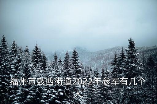 福州市鼓西街道2022年參軍有幾個人