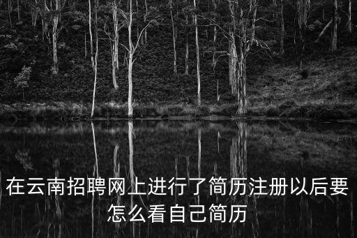 在云南招聘網上進行了簡歷注冊以后要怎么看自己簡歷