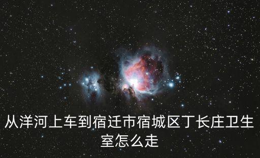 從洋河上車到宿遷市宿城區(qū)丁長莊衛(wèi)生室怎么走