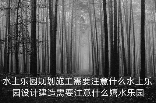 水上樂園規劃施工需要注意什么水上樂園設計建造需要注意什么嬉水樂園