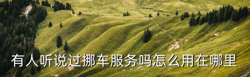 挪車服務，有人聽說過挪車服務嗎怎么用在哪里