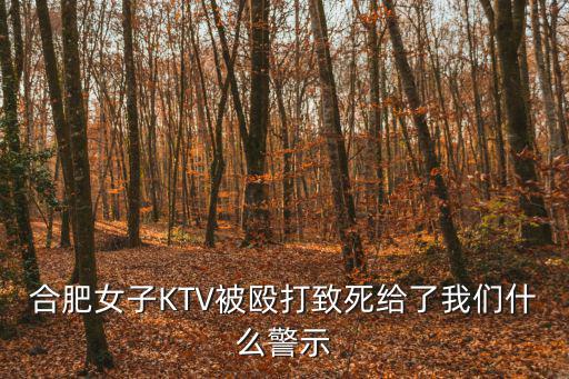 合肥女子KTV被毆打致死給了我們什么警示