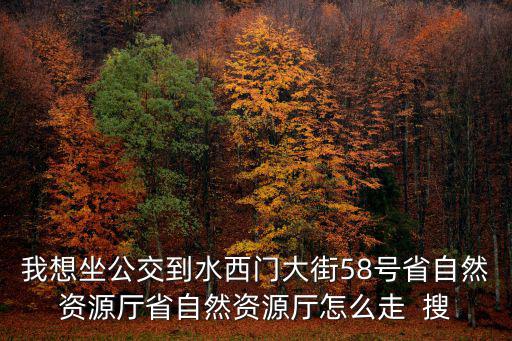 我想坐公交到水西門(mén)大街58號(hào)省自然資源廳省自然資源廳怎么走  搜