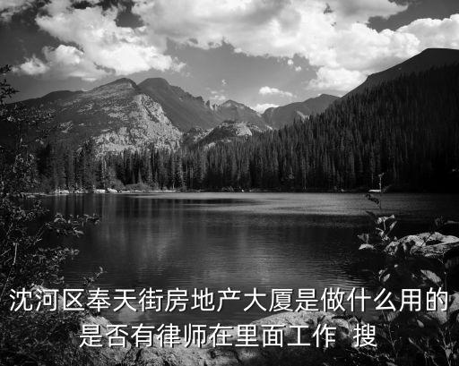 沈河區奉天街房地產大廈是做什么用的是否有律師在里面工作  搜