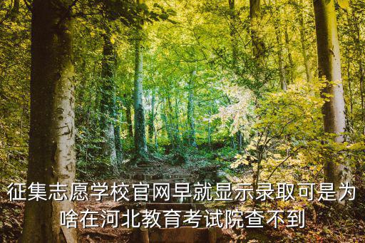 河北教育考試院錄取查詢，征集志愿學校官網(wǎng)早就顯示錄取可是為啥在河北教育考試院查不到