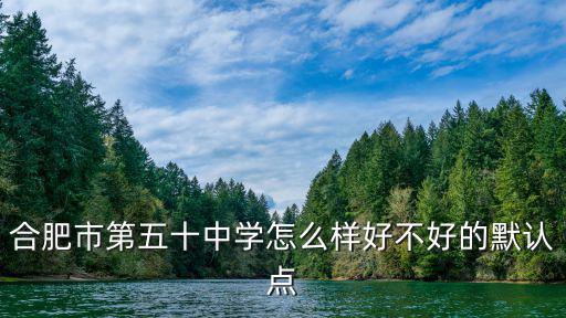 合肥市第五十中學怎么樣好不好的默認點