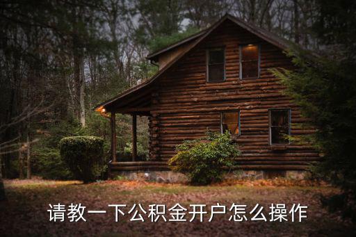 請(qǐng)教一下公積金開戶怎么操作