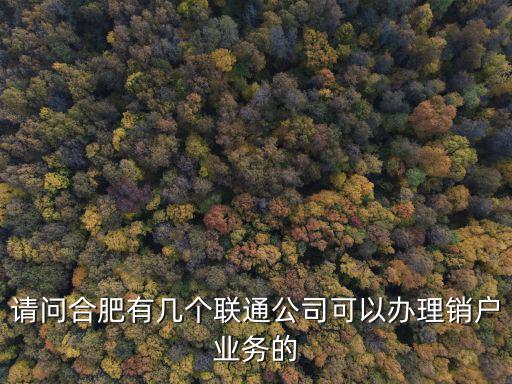 合肥公司注銷，請問合肥有幾個聯通公司可以辦理銷戶業務的