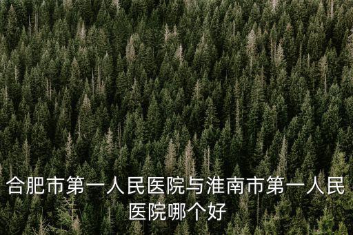 合肥市第一人民醫院，合肥市第一人民醫院與淮南市第一人民醫院哪個好