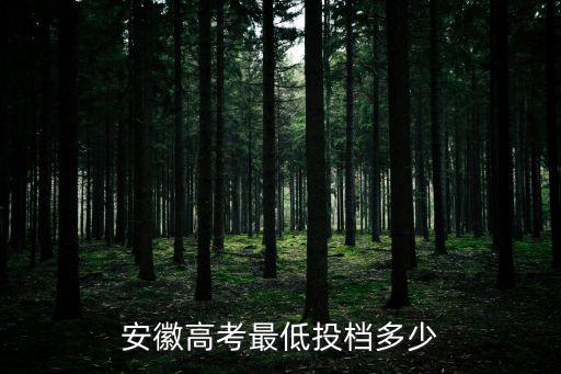 安徽高考最低投檔多少