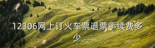 12306網上訂火車票退票手續費多少