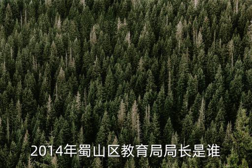 2014年蜀山區(qū)教育局局長(zhǎng)是誰