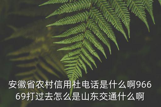 安徽省農(nóng)村信用社電話是什么啊96669打過去怎么是山東交通什么啊