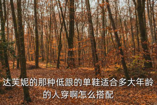 達芙妮的那種低跟的單鞋適合多大年齡的人穿啊怎么搭配