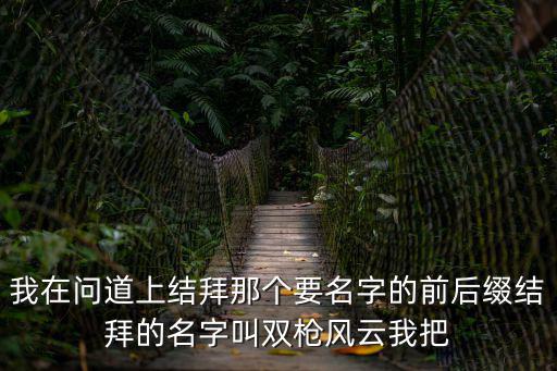 結義風云，我在問道上結拜那個要名字的前后綴結拜的名字叫雙槍風云我把