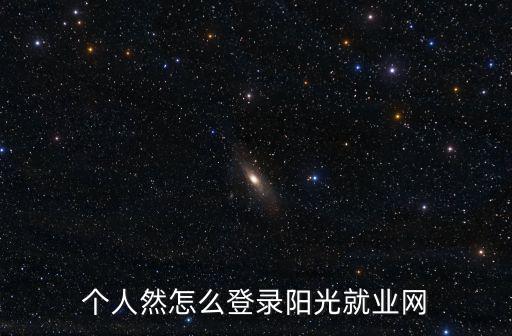 個人然怎么登錄陽光就業(yè)網(wǎng)