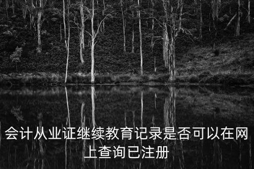 會計從業證繼續教育記錄是否可以在網上查詢已注冊