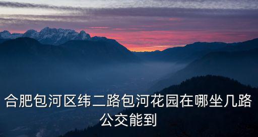 合肥包河區緯二路包河花園在哪坐幾路公交能到