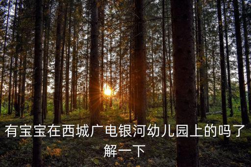 銀河幼兒園，有寶寶在西城廣電銀河幼兒園上的嗎了解一下