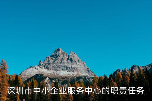 深圳市中小企業服務中心的職責任務