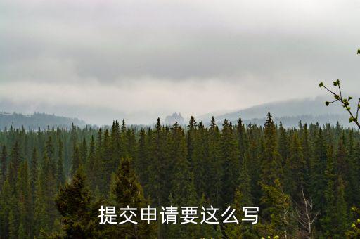 提交申請要這么寫