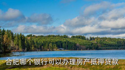 合肥哪個銀行可以辦理房產抵押貸款