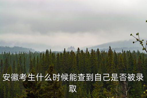 安徽考生什么時(shí)候能查到自己是否被錄取