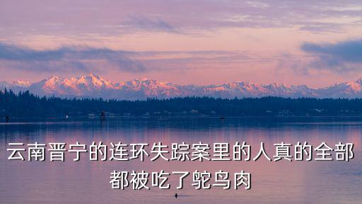 云南晉寧的連環(huán)失蹤案里的人真的全部都被吃了鴕鳥肉