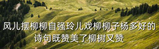 風兒擺柳柳自強玲兒戲柳柳子楊多好的詩句既贊美了柳樹又贊