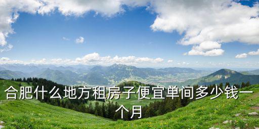 合肥什么地方租房子便宜單間多少錢一個月