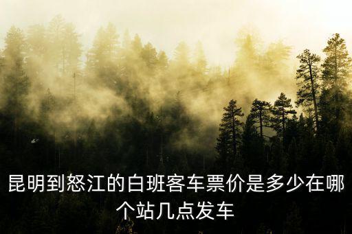 昆明到怒江的白班客車票價是多少在哪個站幾點發(fā)車