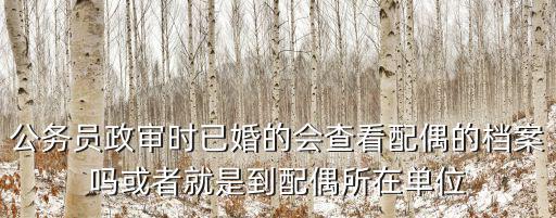 公務員政審時已婚的會查看配偶的檔案嗎或者就是到配偶所在單位