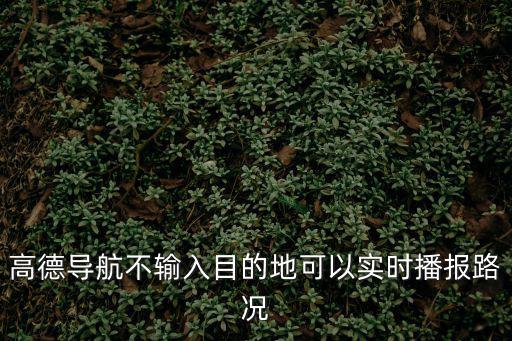 高德導航不輸入目的地可以實時播報路況
