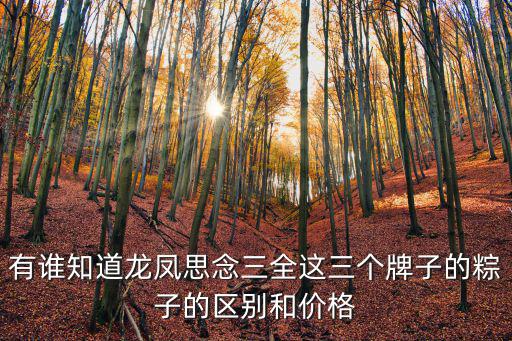有誰知道龍鳳思念三全這三個牌子的粽子的區別和價格